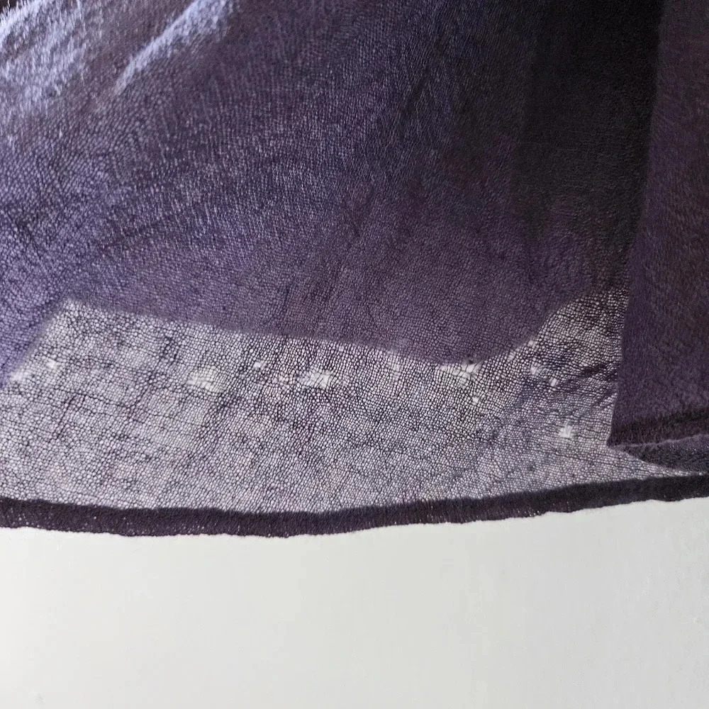 Antik Batik Embellished Draped Ruffle Wool Boho Mini Dress Purple Size Small. - Picture 16 of 16